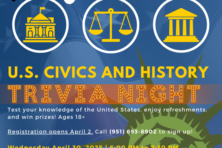 Law Day Trivia Night Poster with event details