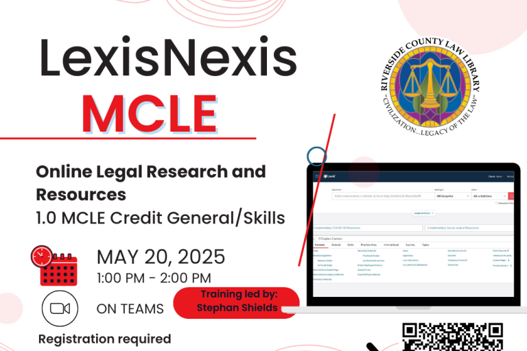 Informational poster for the May 20th, 2025 MCLE.