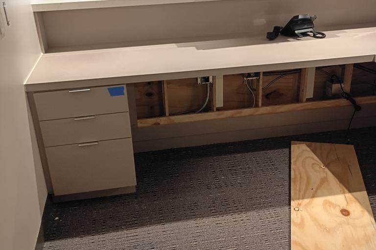 Reference desk under construction.