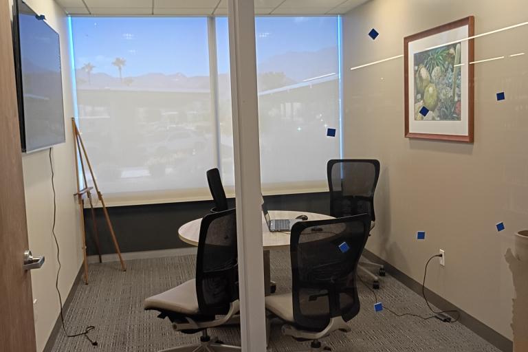 A small conference room under construction.