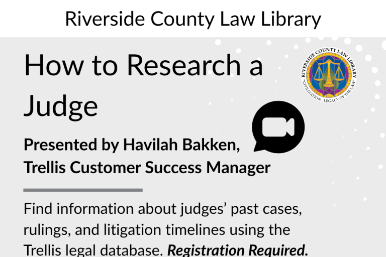Flyer for Trellis Training on How to Research a Judge