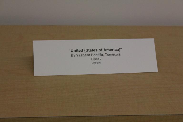 "United (States of America)" by Yzabella Bedolla placard.