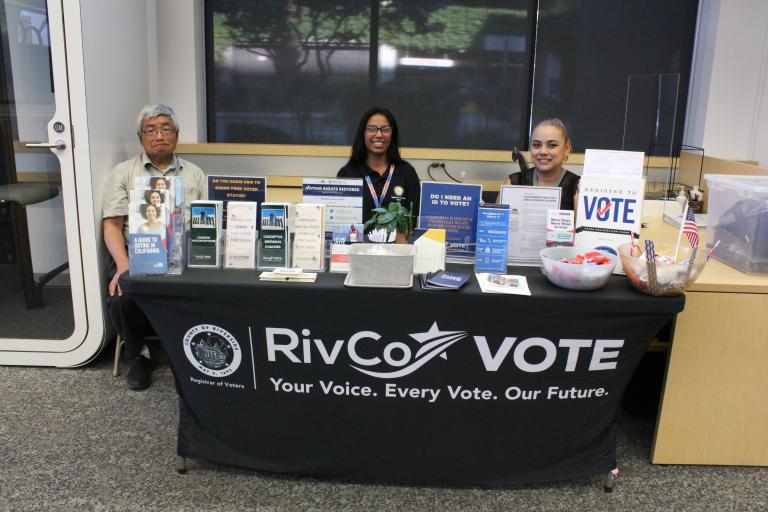 Information booth presented by the Riverside County Registrar of Voters.