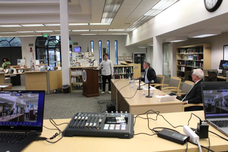Technical equipment prepared for the panel.