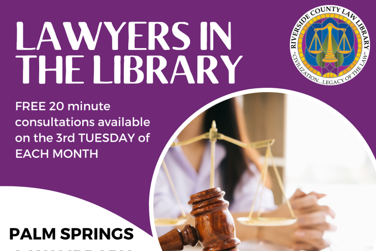 Palm Springs Lawyers in the Library 2026 Flyer