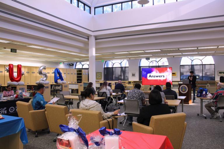 Crowd of Trivia Night participants