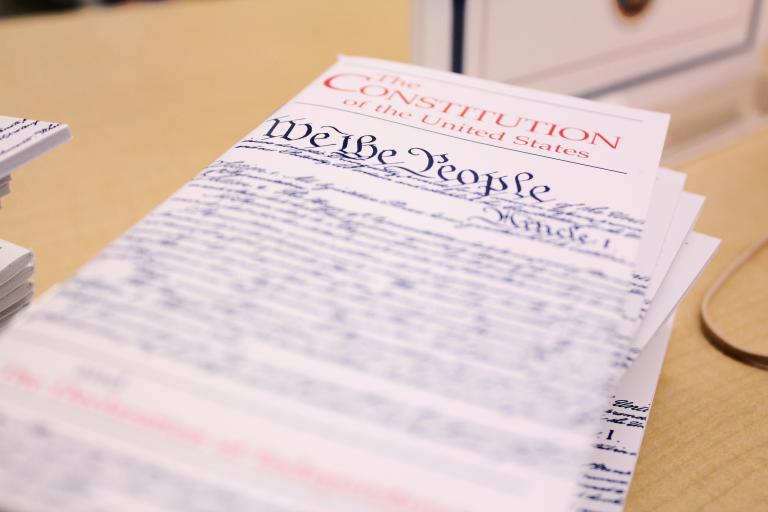 A stack of pocket Constitutions