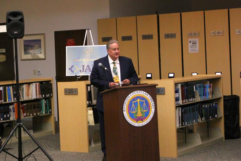 Board President John Boyd delivers remarks