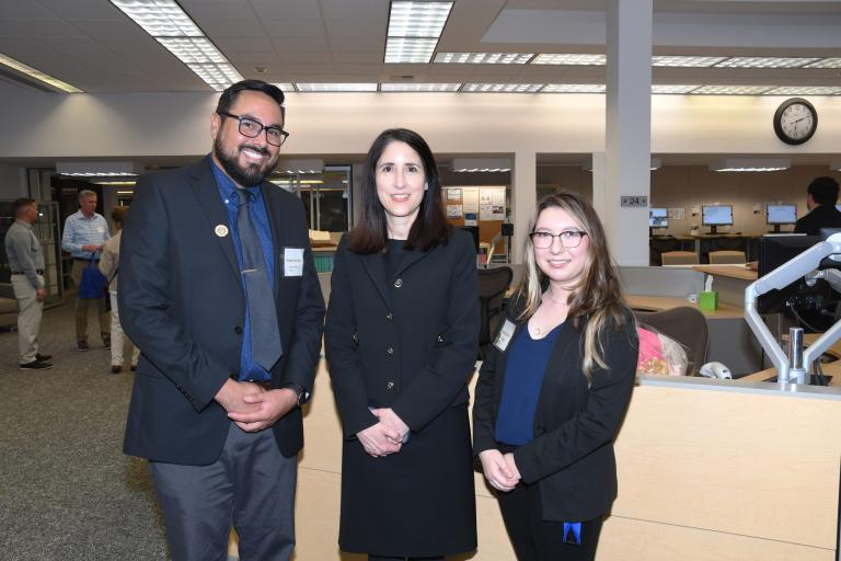 Chief Justice Patricia Guerrero w/ RCLL Law Librarians Andy Valencia and Michael Van Aken