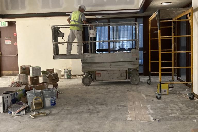 Construction worker paints - 1/7/2022