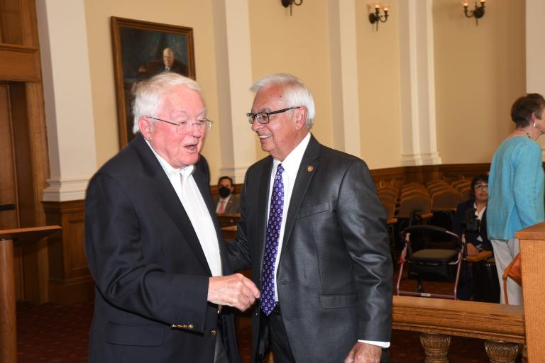 Justice James Ward (Ret.) w/ Presiding Justice Manuel Ramirez