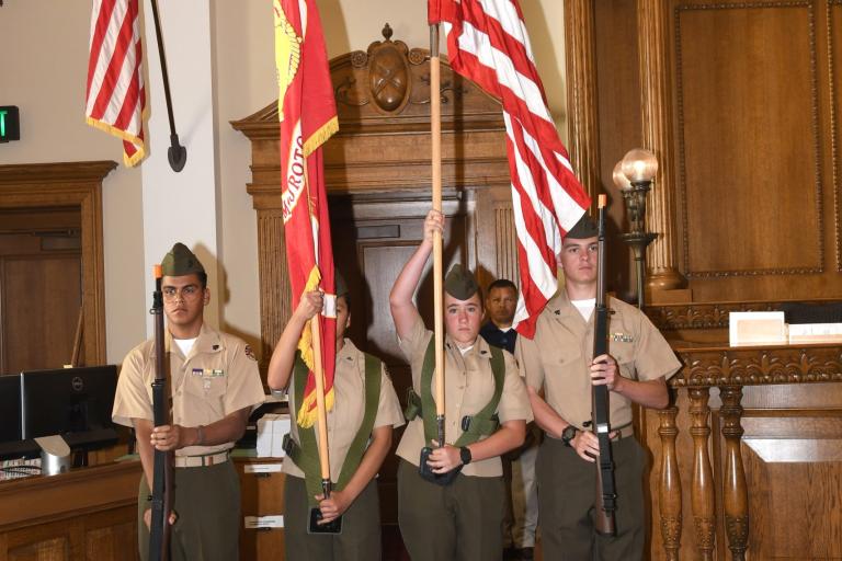 Ramona High School MCJROTC opening the ceremony