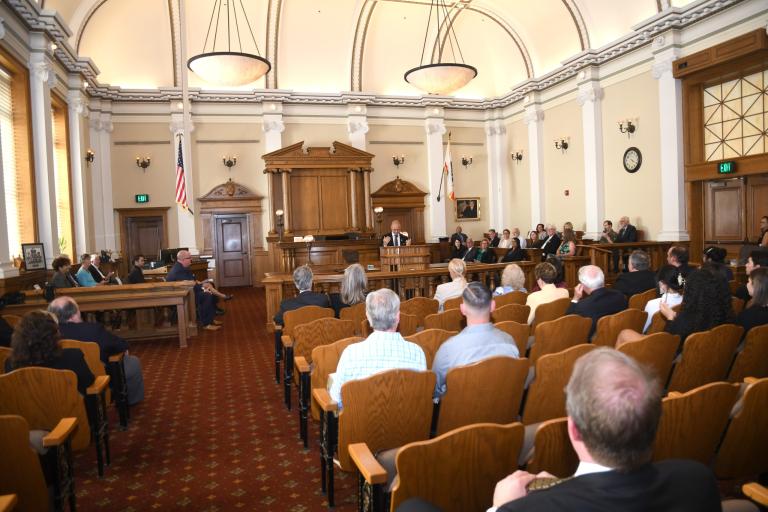Ceremony in Dept. 1 of the Riverside Historic Courthouse