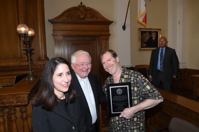 Chief Justice Patricia Guerrero w/ Justice James Ward (Ret.) and Victor Miceli Jr.