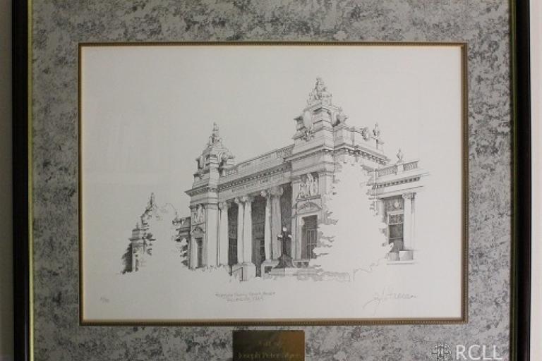 Guy W. Thomas - Riverside County Courthouse (1992) Pen & Ink