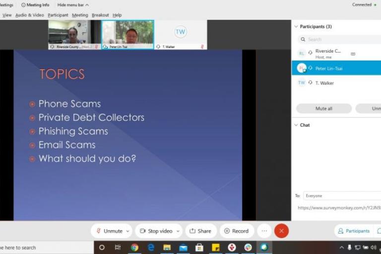 Screenshots of programs done virtually in 2020
