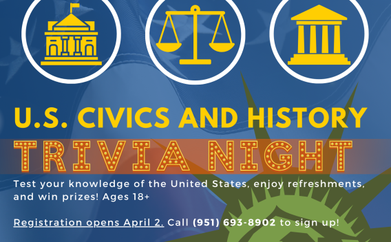 Law Day Trivia Night Poster with event details