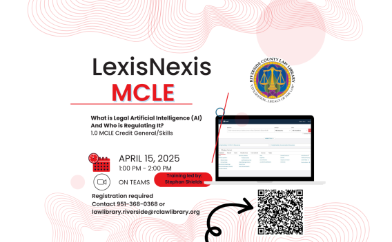 Flyer for a LexisNexis MCLE class on April 15th, 2025.