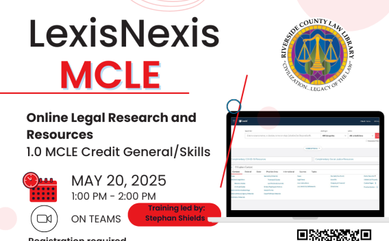 Informational poster for the May 20th, 2025 MCLE.