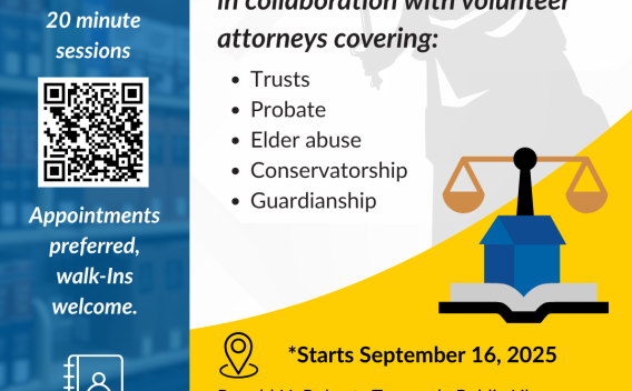 Blue, white, and yellow flyer detailing the clinic