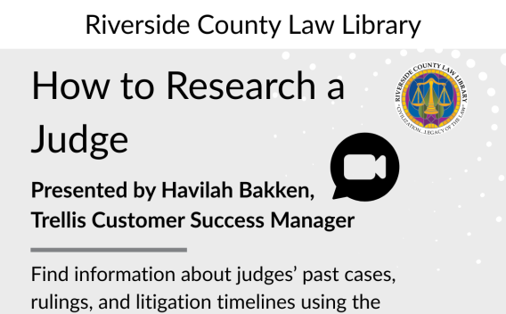 Flyer for Trellis Training on How to Research a Judge