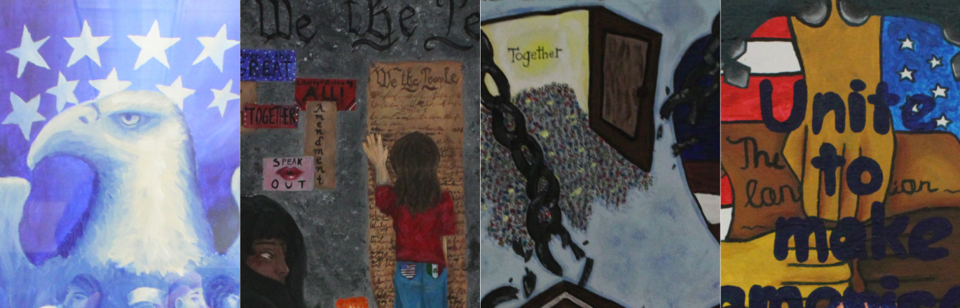 All 4 art pieces depicted side by side