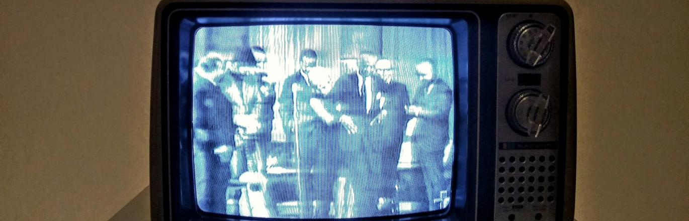 Photograph of a vintage television.