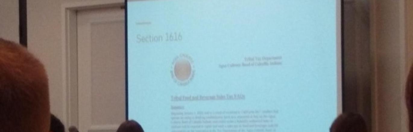 A presentation showing Section 1616 of a tax code relating to Native American law.