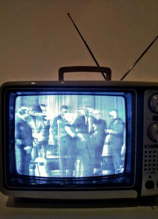 Photograph of a vintage television.