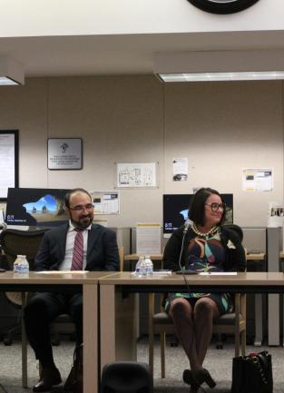 Panelists talking