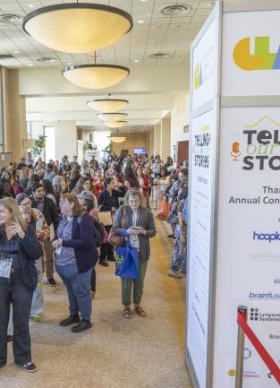 Librarians in reception hall